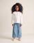 T-shirt en coton avec maxi col en broderie anglaise Blanc+Marrón 1 - vertbaudet enfant 