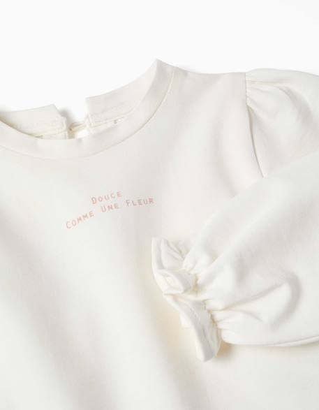 Sweat et jupe-short à carreaux vichy en coton Blanc 4 - vertbaudet enfant 