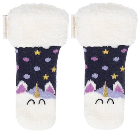 Chaussettes fourrées enfant marine 1/8 ans Marine 1 - vertbaudet enfant 