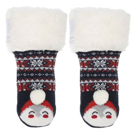 Chaussettes fourrées enfant noël marine 1/8 ans Jacquard marine 1 - vertbaudet enfant 