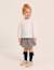 Sweat et jupe-short à carreaux vichy en coton Blanc 1 - vertbaudet enfant 