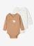 Lot de 2 bodies naissance manches longues cappuccino+rose pâle+vert sauge 1 - vertbaudet enfant 