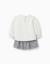 Sweat et jupe-short à carreaux vichy en coton Blanc 3 - vertbaudet enfant 