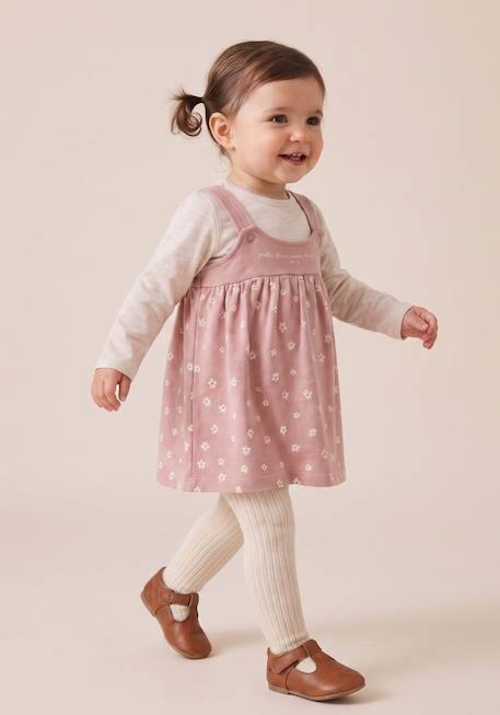 Bébé-Ensemble robe + haut 100% coton bébé fille
