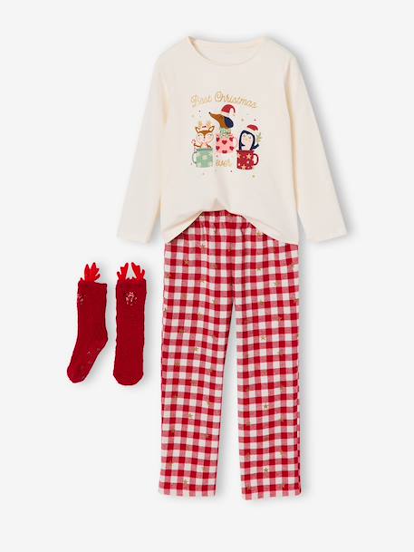 Coffret pyjama fille avec chaussettes écru 3 - vertbaudet enfant 