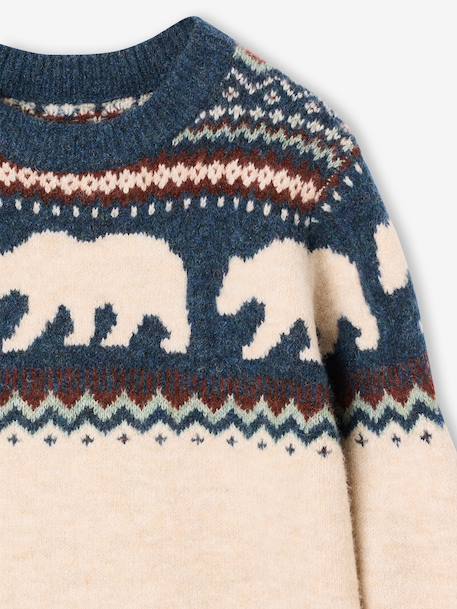 Pull jacquard garçon manches longues blanc chiné 6 - vertbaudet enfant 