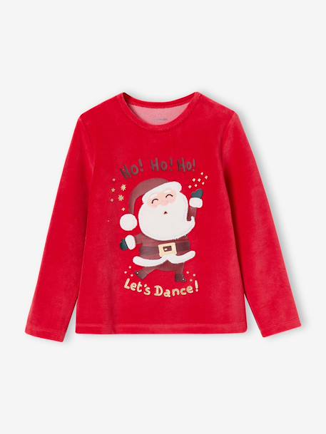 Pyjama fille velours rouge 2 - vertbaudet enfant 