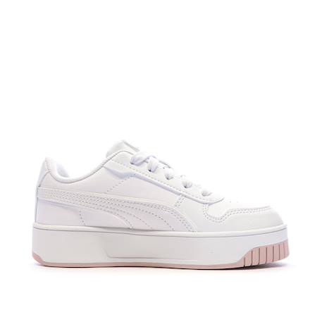 Baskets basses à lacets fille Blanc+Blanc mauve mist 1 - vertbaudet enfant 