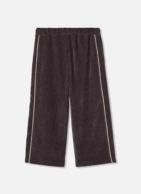 Pantalon fille velours avec bande latérale Marron 3 - vertbaudet enfant 