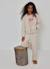 Pantalon fille en maille wide leg Beige 1 - vertbaudet enfant 