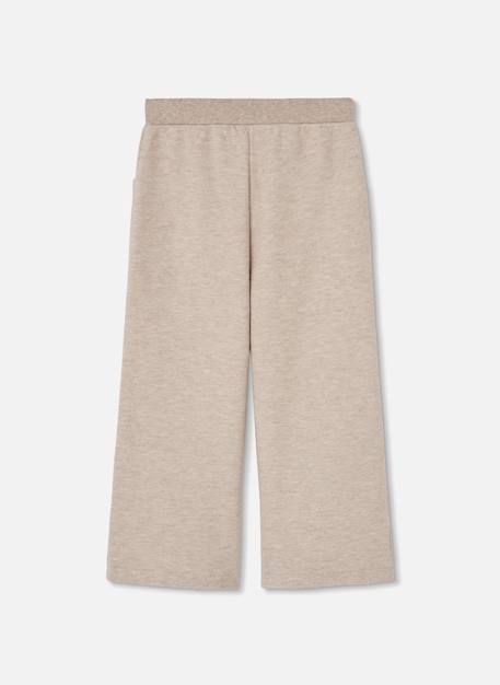 Pantalon fille en maille wide leg Beige 3 - vertbaudet enfant 