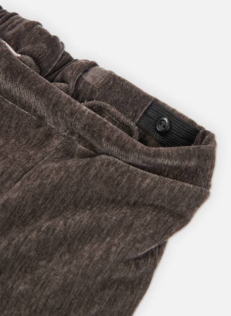 Pantalon fille velours avec bande latérale Marron 4 - vertbaudet enfant 