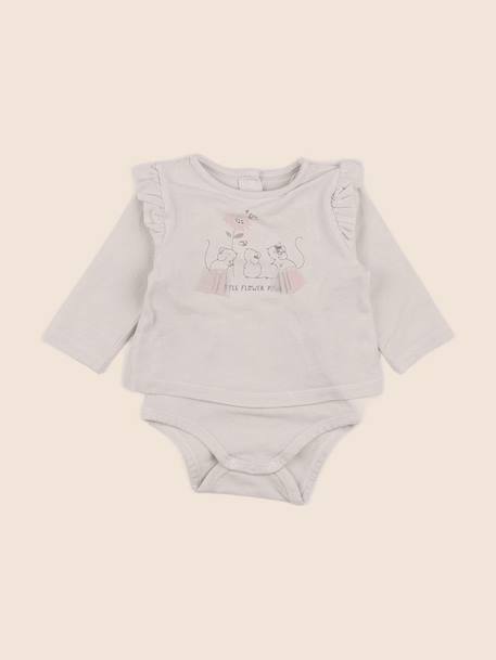 Body tee-shirt - 3 mois Beige 1 - vertbaudet enfant 