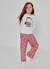 Pantalon fille velours côtelé fin imprimé fleurs Rose 1 - vertbaudet enfant 