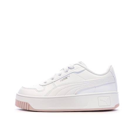 Baskets basses à lacets fille Blanc+Blanc mauve mist 2 - vertbaudet enfant 