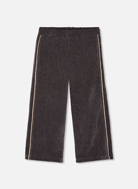 Pantalon fille velours avec bande latérale Marron 2 - vertbaudet enfant 