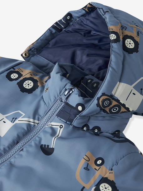 Veste d’hiver imprimée garçon à motifs pelleteuses name it bleu chambray 3 - vertbaudet enfant 