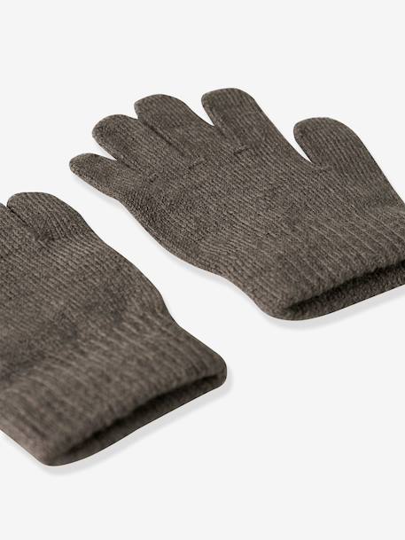 Gants garçon en mélange de laine mérinos name it bleu grisé+marron 4 - vertbaudet enfant 