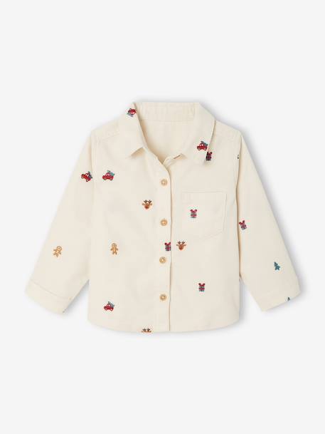 Chemise bébé garçon velours côtelé vanille 1 - vertbaudet enfant 