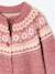 Gilet jacquard fille maille fantaisie fil brillant écru+mauve 8 - vertbaudet enfant 