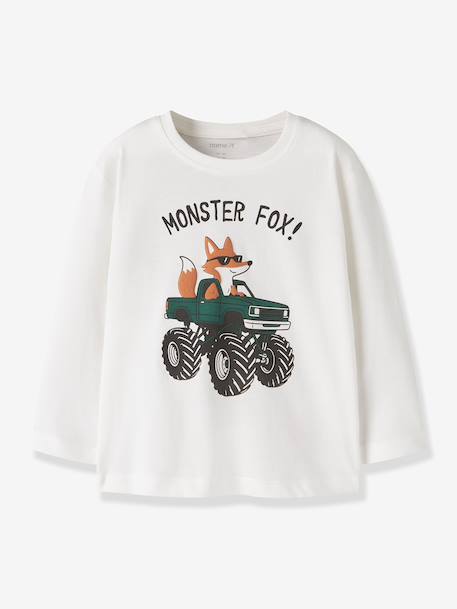 T-shirt manches longues coupe ample garçon name it bleu ardoise+écru+gris+vert 3 - vertbaudet enfant 
