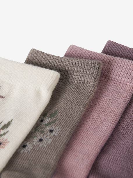 Lot de 4 paires de chaussettes fille en mélange de laine mérinos name it bois de rose 2 - vertbaudet enfant 