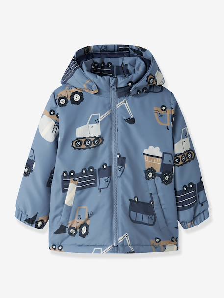 Veste d’hiver imprimée garçon à motifs pelleteuses name it bleu chambray 1 - vertbaudet enfant 
