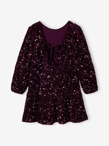 Robe fille manches longues prune 1 - vertbaudet enfant 