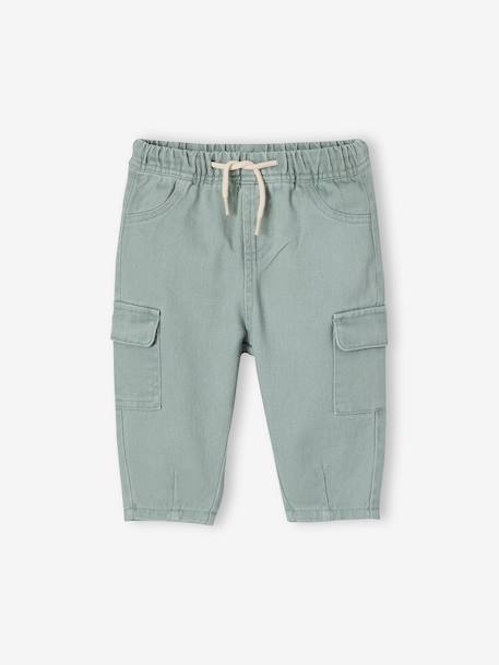 Pantalon balloon bébé garçon vert sauge 3 - vertbaudet enfant 