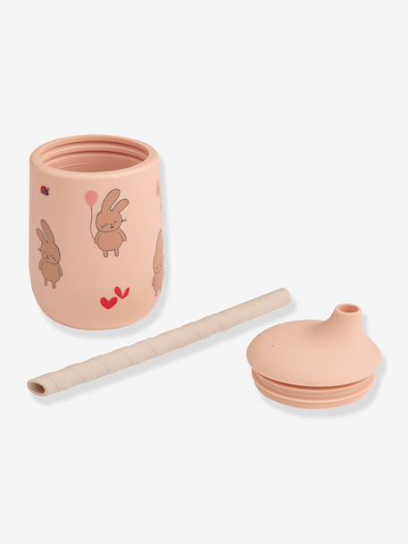 Gobelet en silicone avec paille Ellis - beige+écru+rose pâle+vert sapin 8 - vertbaudet enfant 