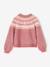 Gilet jacquard fille maille fantaisie fil brillant écru+mauve 7 - vertbaudet enfant 