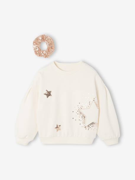 Sweat de Noël enfant fille écru 1 - vertbaudet enfant 