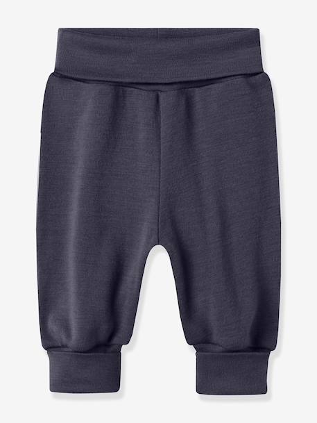 Pantalon bébé en laine mérinos name it bleu grisé+gris chiné 1 - vertbaudet enfant 