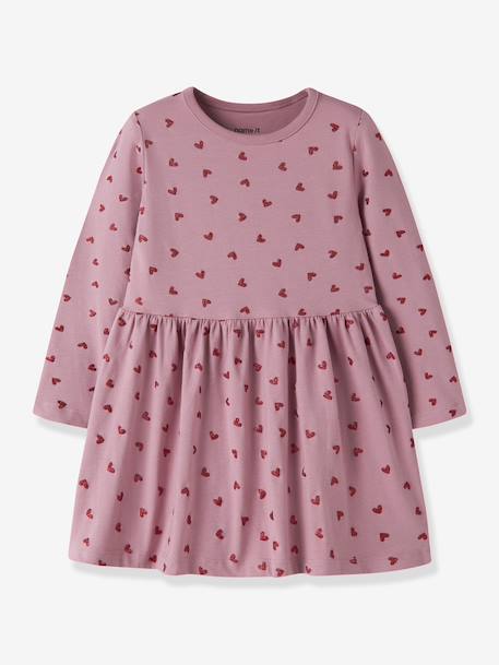 Robe manches longues à cœurs pailletés fille name it bois de rose+mauve 4 - vertbaudet enfant 