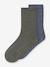 Lot de 2 paires de chaussettes antidérapantes garçon en mélange de laine mérinos name it vert chiné 1 - vertbaudet enfant 