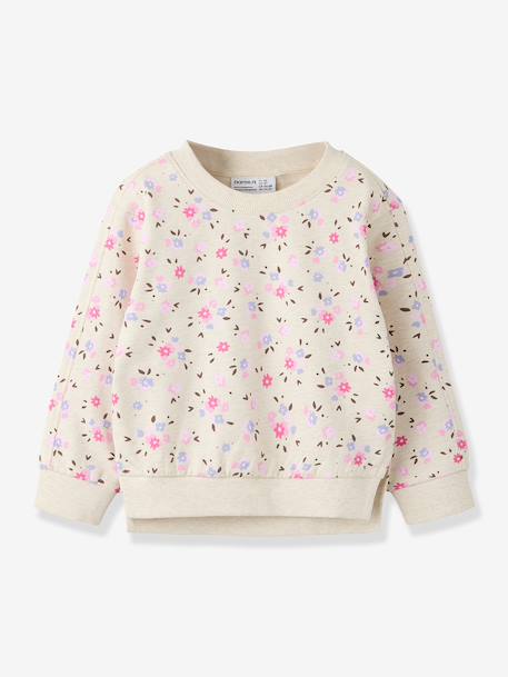 Sweat-shirt fille à imprimé all-over name it écru+rose bonbon+rose clair 1 - vertbaudet enfant 