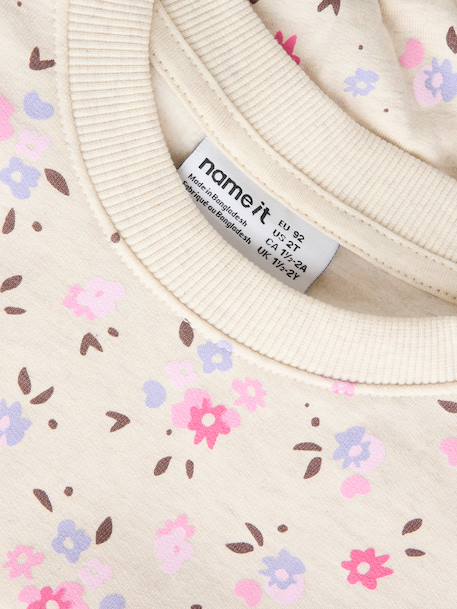 Sweat-shirt fille à imprimé all-over name it écru+rose bonbon+rose clair 3 - vertbaudet enfant 