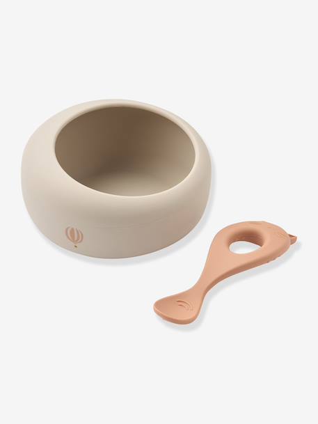 Sparia bol+cuillère silicone bleu+rose pâle+vert sapin 2 - vertbaudet enfant 