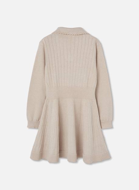 Robe fille en maille avec détails Beige 4 - vertbaudet enfant 