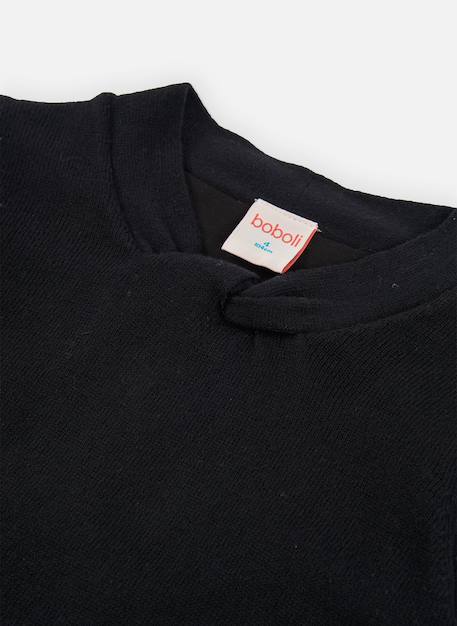 Robe fille combinée avec jupe plissée Noir 4 - vertbaudet enfant 