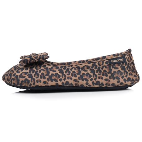 Chaussons ballerines suédine, semelle souple, mousse à mémoire forme Léopard beige+Marine+Noir 4 - vertbaudet enfant 