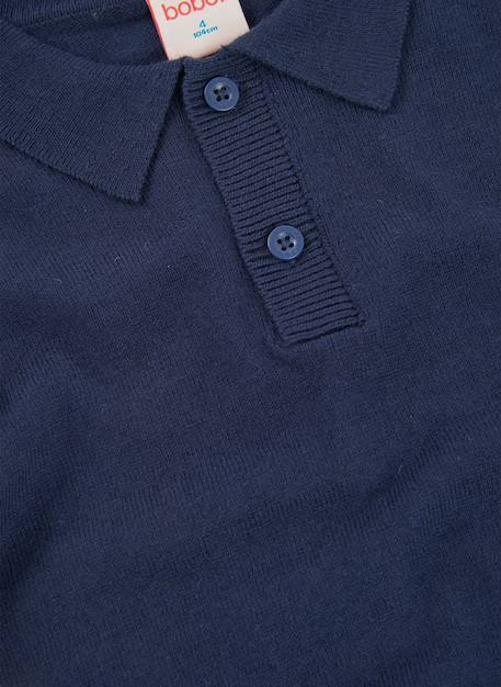 Pull garçon avec col polo Bleu 4 - vertbaudet enfant 