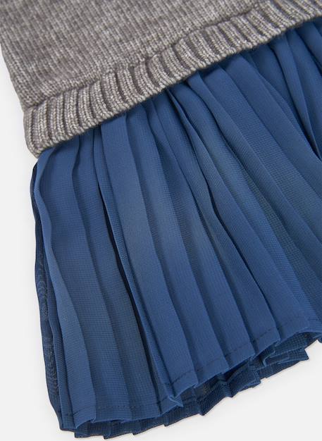 Robe fille avec coeurs et jupe Gris 4 - vertbaudet enfant 