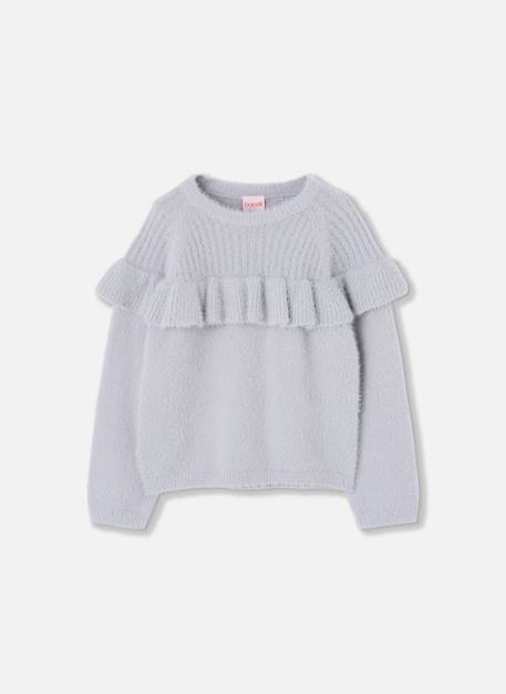 Pull fille à volants Blanc 2 - vertbaudet enfant 