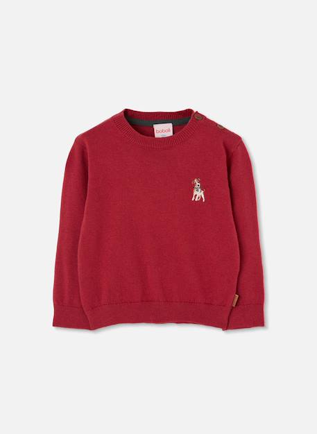 Pull garçon avec broderie chien Rouge 2 - vertbaudet enfant 