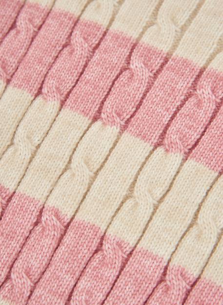 Pull fille à rayures avec torsades Rose 3 - vertbaudet enfant 