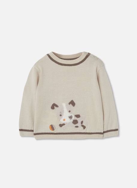 Pull bébé garçon avec imprimé chien Beige 3 - vertbaudet enfant 