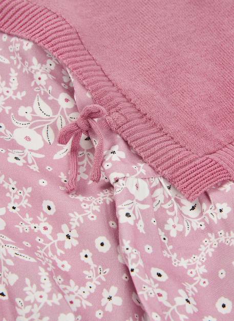 Pull fille combiné imprimé fleurs Rose 4 - vertbaudet enfant 