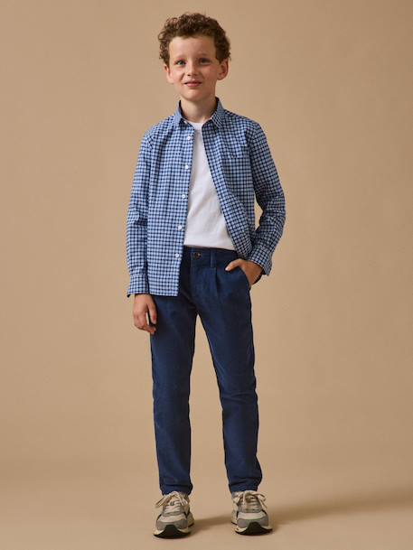 Pantalon chino garçon en velours Cerise+Chocolat+Orage+Vert foret 12 - vertbaudet enfant 