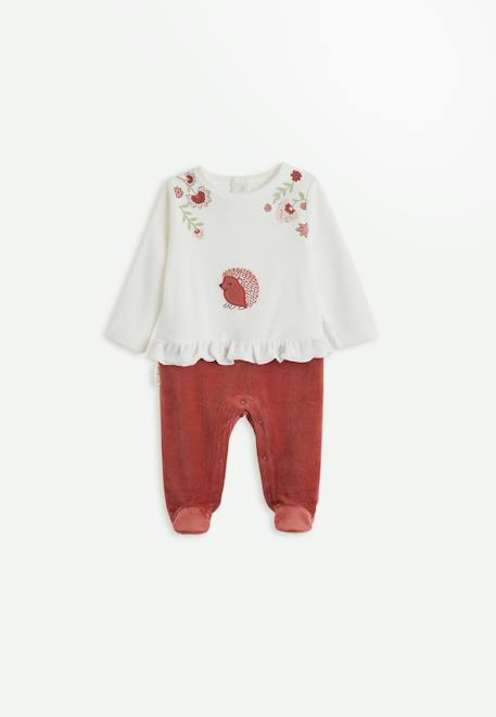 Pyjama bébé en velours harmony Rose 1 - vertbaudet enfant 